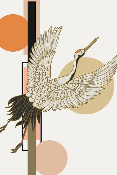 Graceful Flying Crane