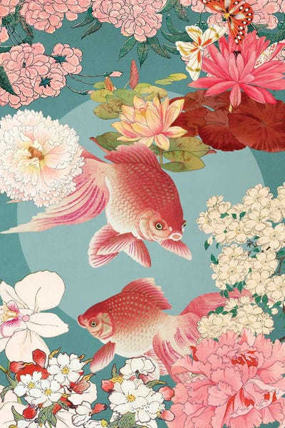 Fine Art Print: Graceful Goldfish Pond by Marja Van Den