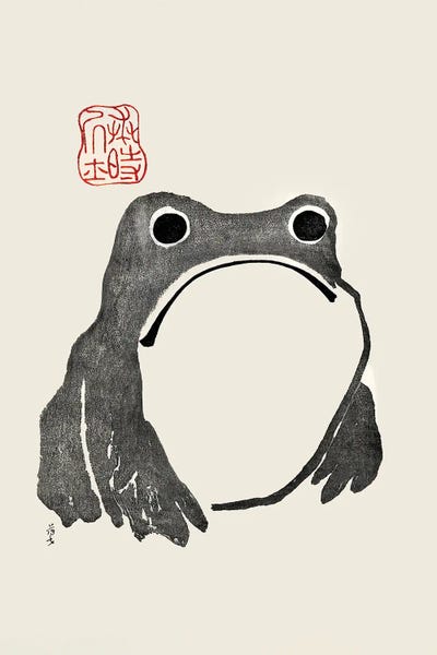 Grumpy Frog I Black