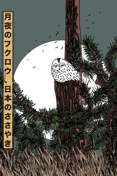Japanese Moonlit Owl