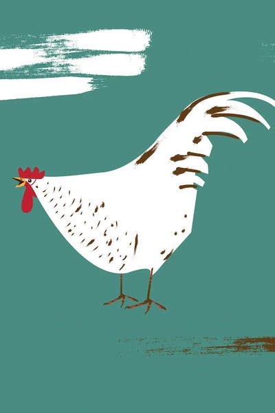 Lively White Rooster