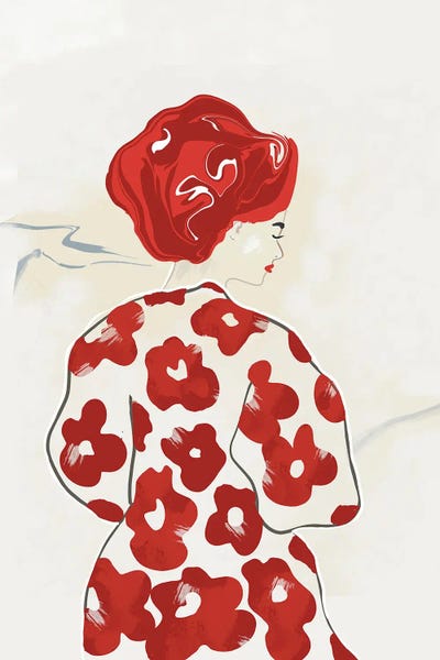 Red Floral Woman