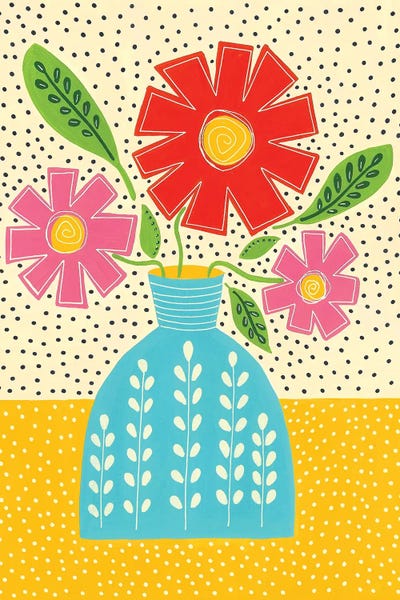 Bright Flowers In Vase