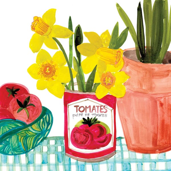 Tomatos and daffodils