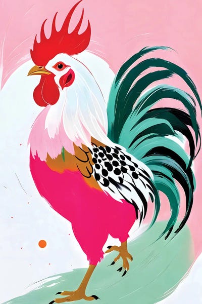 Vibrant Pink Rooster