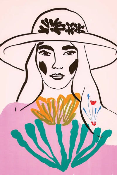 Vibrant Floral Woman Portrait