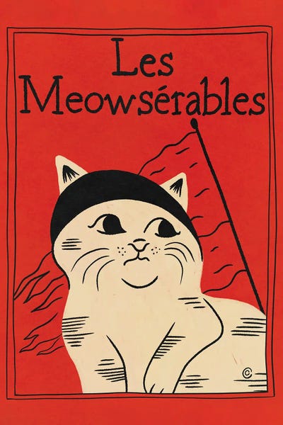 Fine Art Print: Les Meowserables by Carrie Cantwell