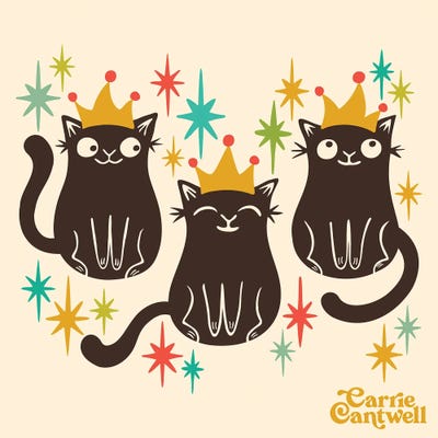 Canvas Print: We Three Cats by Carrie Cantwell - thumbnail