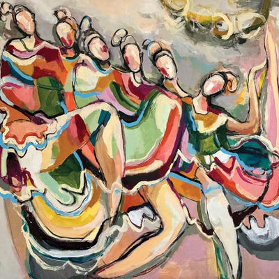 Canvas Print: Vibrant Group Dance by Magdalena Krzak - thumbnail