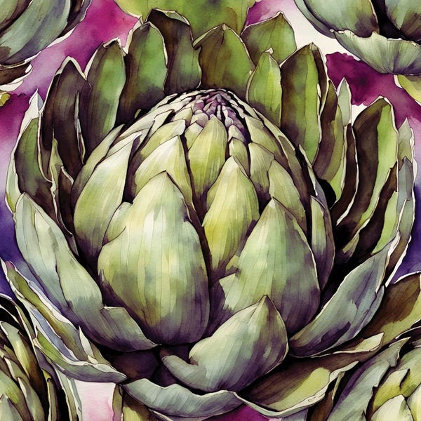 Vibrant Artichoke Watercolor