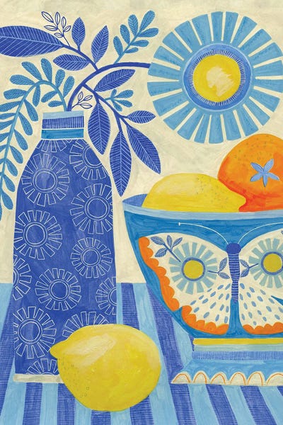Blue Citrus Still Life