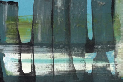 Canvas Print: Abstract Blue Green Layers by Annick - thumbnail