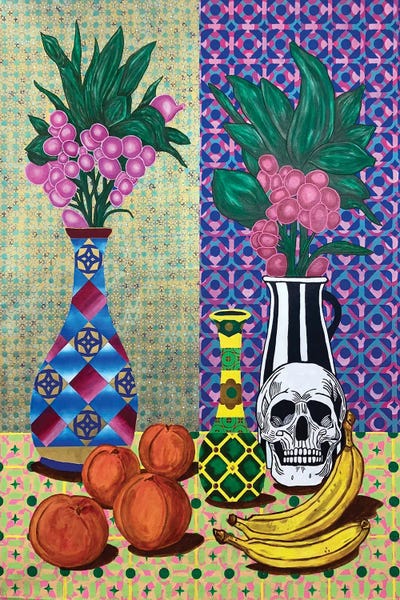 Vibrant Still Life Skull
