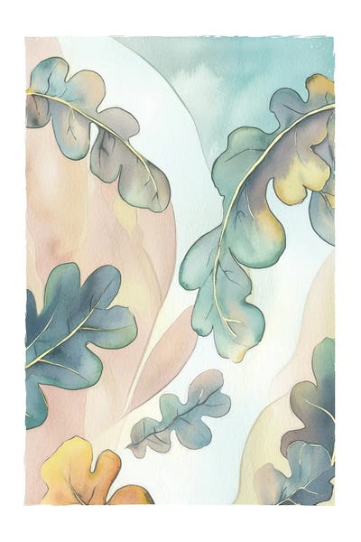 Watercolor Oak Leafs