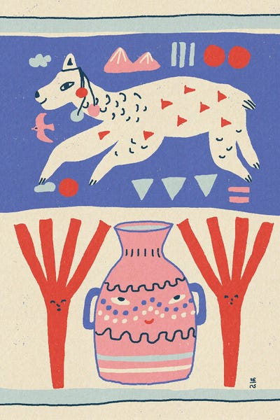 Playful Llama Folk Art