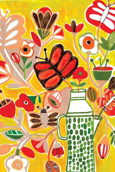 Flowers And Butterflies Love Yellow