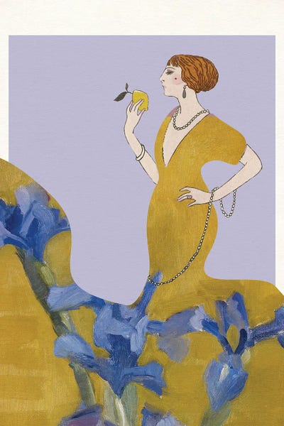 Golden Flapper Amidst Irises