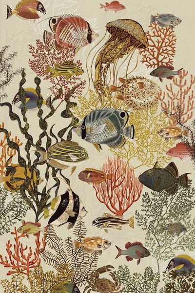 Annick - Canvas Prints: Vibrant Coral Reef Life by Annick