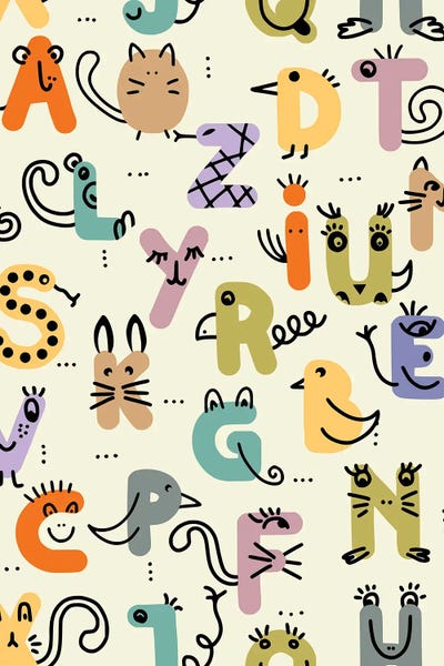 Annick - Canvas Prints: Whimsical Animal Alphabet by Annick