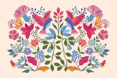 Canvas Print: Bohemian Floral Birds by Cats And Dotz - thumbnail