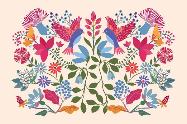 Bohemian Floral Birds