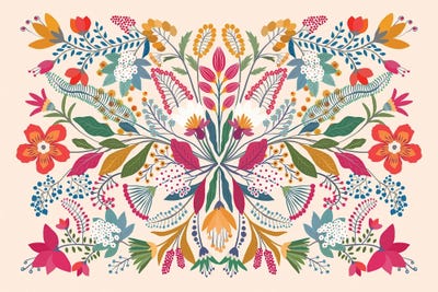 Canvas Print: Vibrant Garden Tapestry by Cats And Dotz - thumbnail