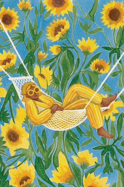 Relaxing Among Sunflowers