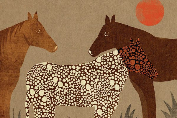 Spotted Foal And Horses