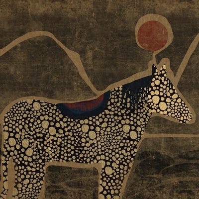 Canvas Print: Spotted Horse Red Sun by Josie George - thumbnail
