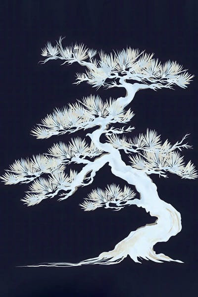 Josie George - Gallery Posters: White Bonsai Tree by Josie George