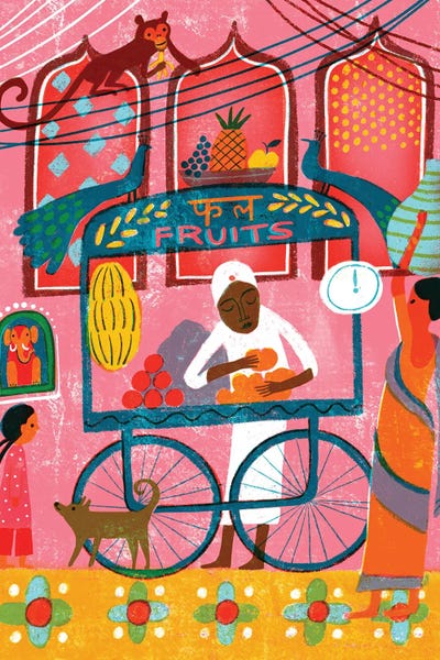 Uta Krogmann - Gallery Posters: Indian Fruit Market by Uta Krogmann