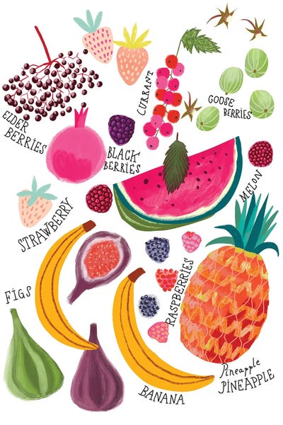 Uta Krogmann - Gallery Posters: Vibrant Summer Fruits by Uta Krogmann