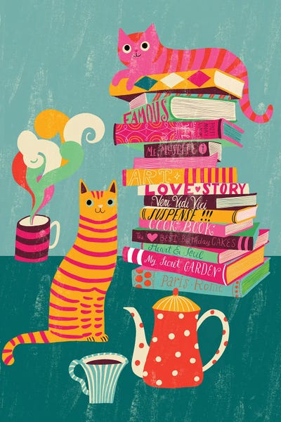 Uta Krogmann - Gallery Posters: Whimsical Cats And Books by Uta Krogmann