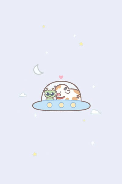 Xuan Thai - Unframed Prints: Cute Alien Cow by Xuan Thai