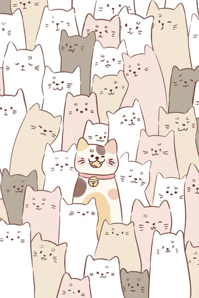 Xuan Thai - Unframed Prints: Cute Cat Gathering by Xuan Thai