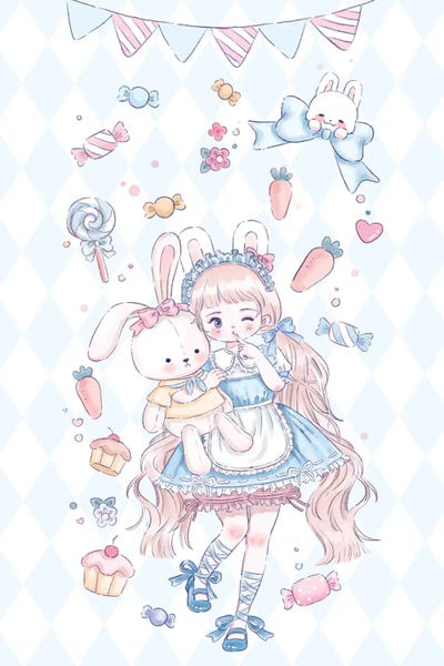 Xuan Thai - Unframed Prints: Whimsical Bunny Friend by Xuan Thai