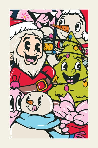 All Greens - Canvas Prints: Jolly Christmas Characters by Alina Shulhouskaya