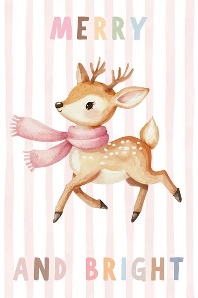 All Greens - Canvas Prints: Playful Fawn Pink Scarf by Mathieu