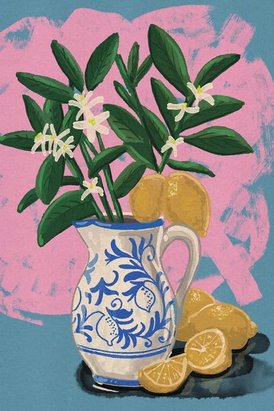 All Greens - Canvas Prints: Citrus Blossoms And Lemons by Nicholas