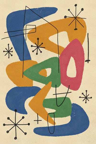 All Greens - Canvas Prints: Midcentury Modern Abstract Shapes by Nicholas