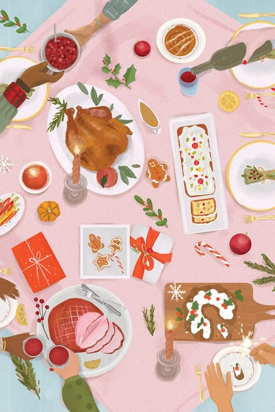 All Greens - Canvas Prints: Xmas Brunch by Petra Lizde