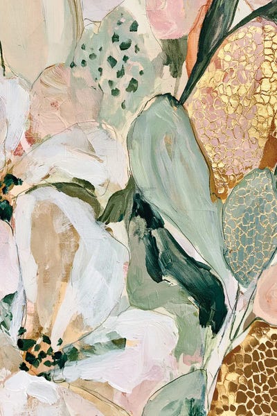 Stephanie Jeuffroy - Canvas Prints: Soft Gold Botanicals by Stephanie Jeuffroy