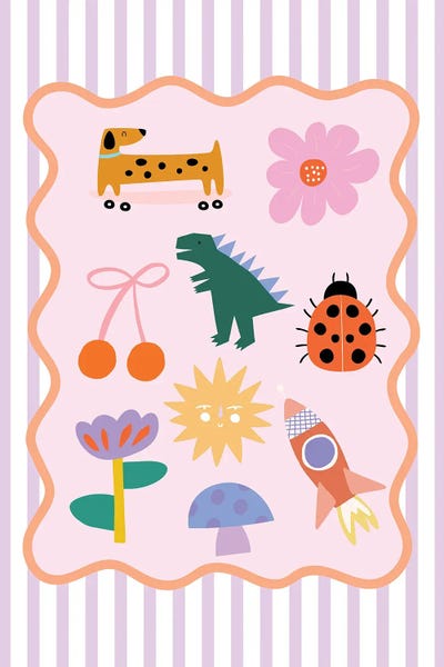 All Greens - Canvas Prints: Happy Colorful Doodles by Thea Candles