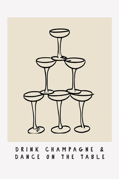 All Greens - Canvas Prints: Champagne Tower Fun by Treechild