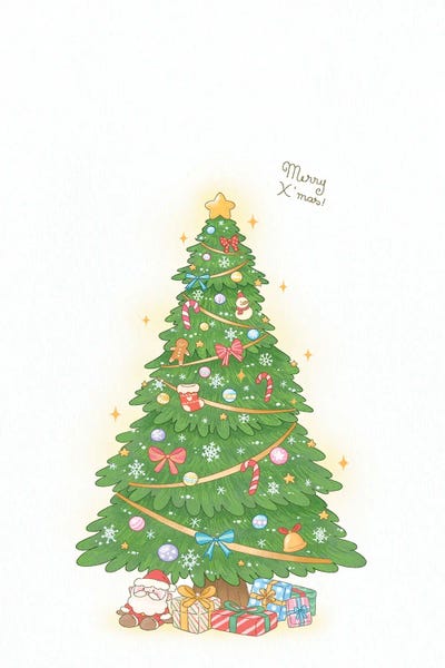 All Greens - Canvas Prints: Festive Christmas Tree by Xuan Thai