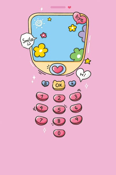 All Greens - Canvas Prints: Sweet Pink Mobile Doodle by Xuan Thai
