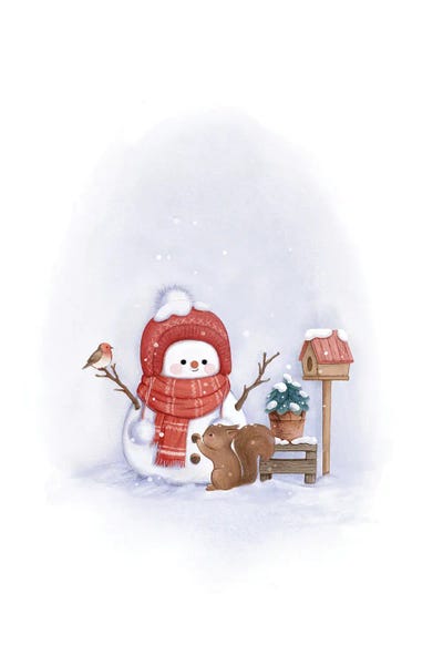 All Greens - Canvas Prints: Winter Snowman Friends by Xuan Thai