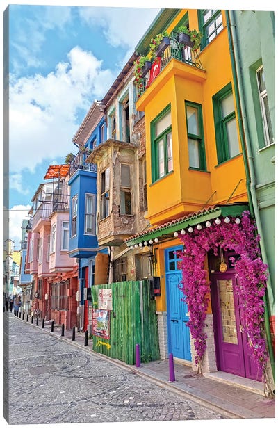 Balat Color Houses Canvas Art Print - Istanbul Art