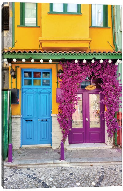 Balat Color Door Canvas Art Print - Istanbul Art
