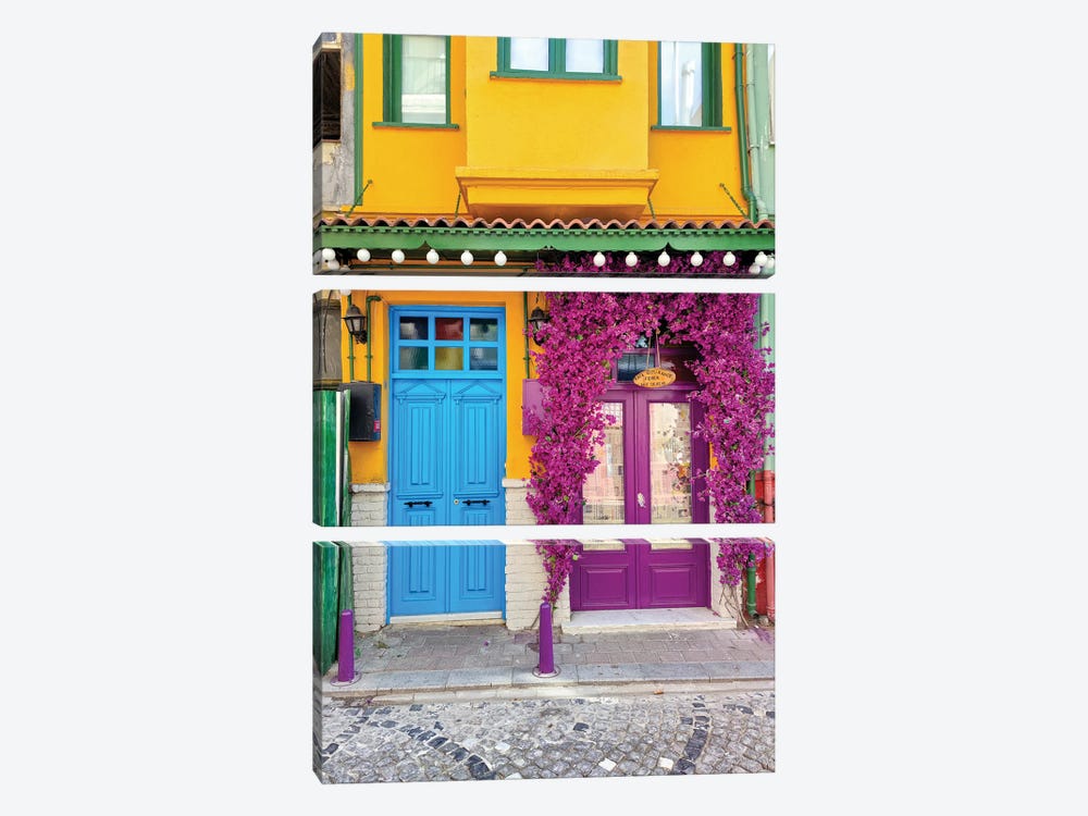 Balat Color Door by Mustafa Tayfun Özcan 3-piece Canvas Art Print